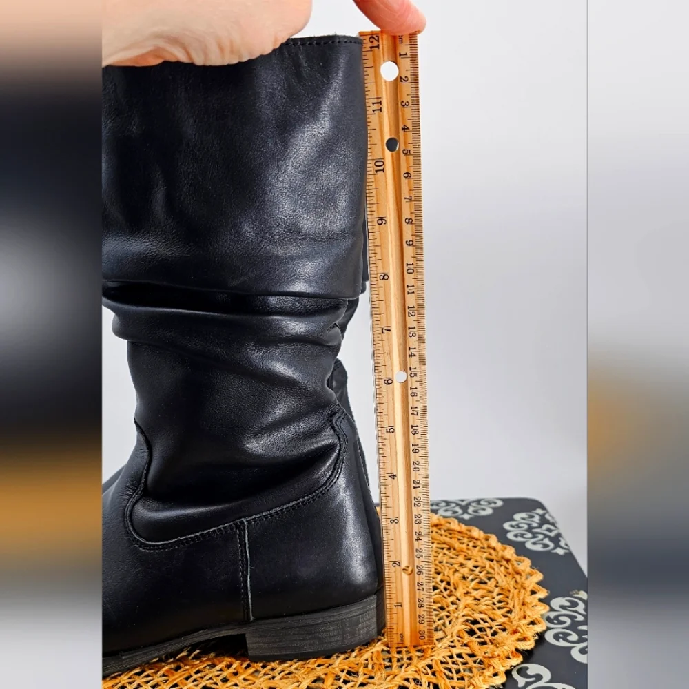 Tara M. Black Leather Boots Size 41